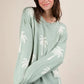 VERY J Palm Tree Graphic Oversized Knit Sweater Sweaters