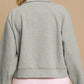 Umgee Full Size Half Zip Cropped Sweatshirt Plus Size