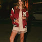 MABLE M Bomber Varsity Jacket with Patch Detail
