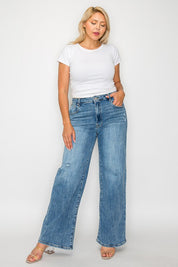bytos Full Size High Rise Wide Leg Jeans with Pockets | Jeans Daverri Fashions
