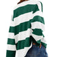Striped Half-Zip Oversized Sweatshirt - DAVERRI FASHIONS