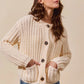 SO ME Metal Button Long Sleeve Chunky Sweater Cardigan Cardigans