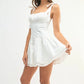 MABLE Shoulder Tie Corset Panel Mini Dress