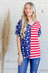 And The Why American Flag Short Sleeve Top - DAVERRI FASHIONS