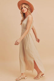Aemi + Co Side Slit Round Neck Sleeveless Tank Dress | Tank Dresses Daverri Fashions