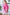 HOPELY Hot Pink Star Pattern Oversized Waffle T-Shirt T-Shirts