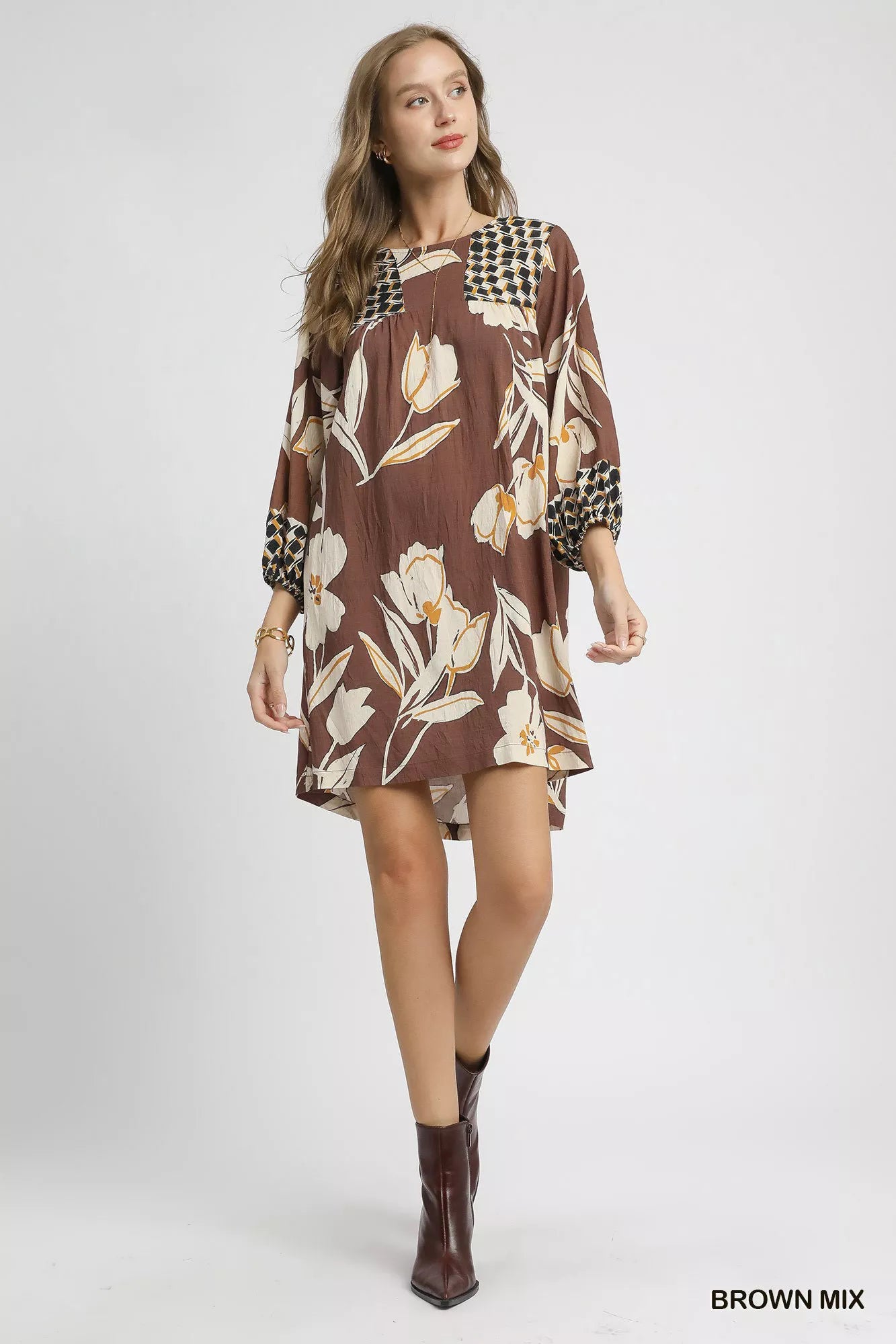 Umgee Floral High-Low Babydoll Dress | Babydoll Dresses Daverri Fashions