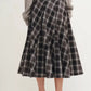 Plaid Midi Skirt - DAVERRI FASHIONS