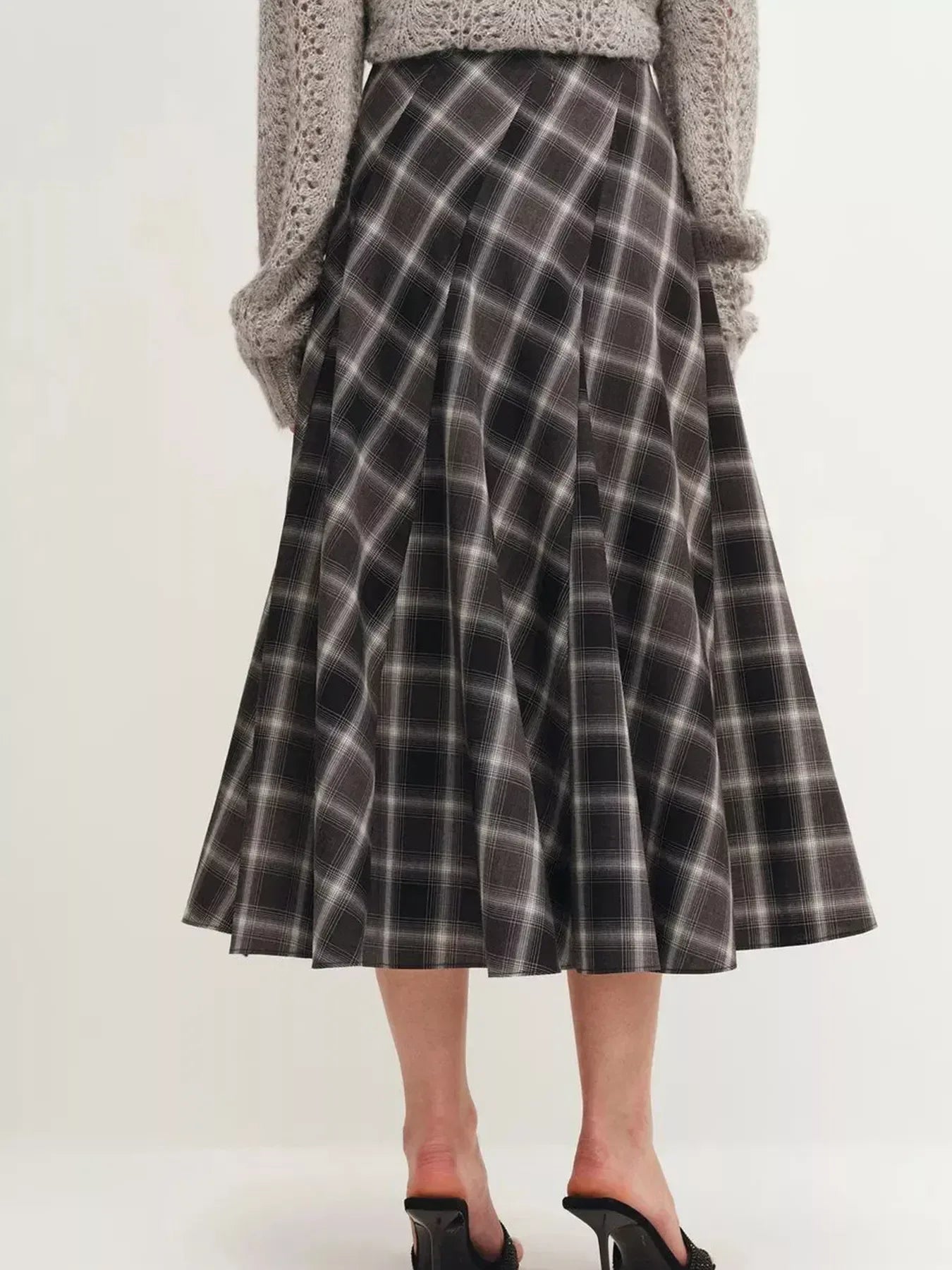 Plaid Midi Skirt - DAVERRI FASHIONS