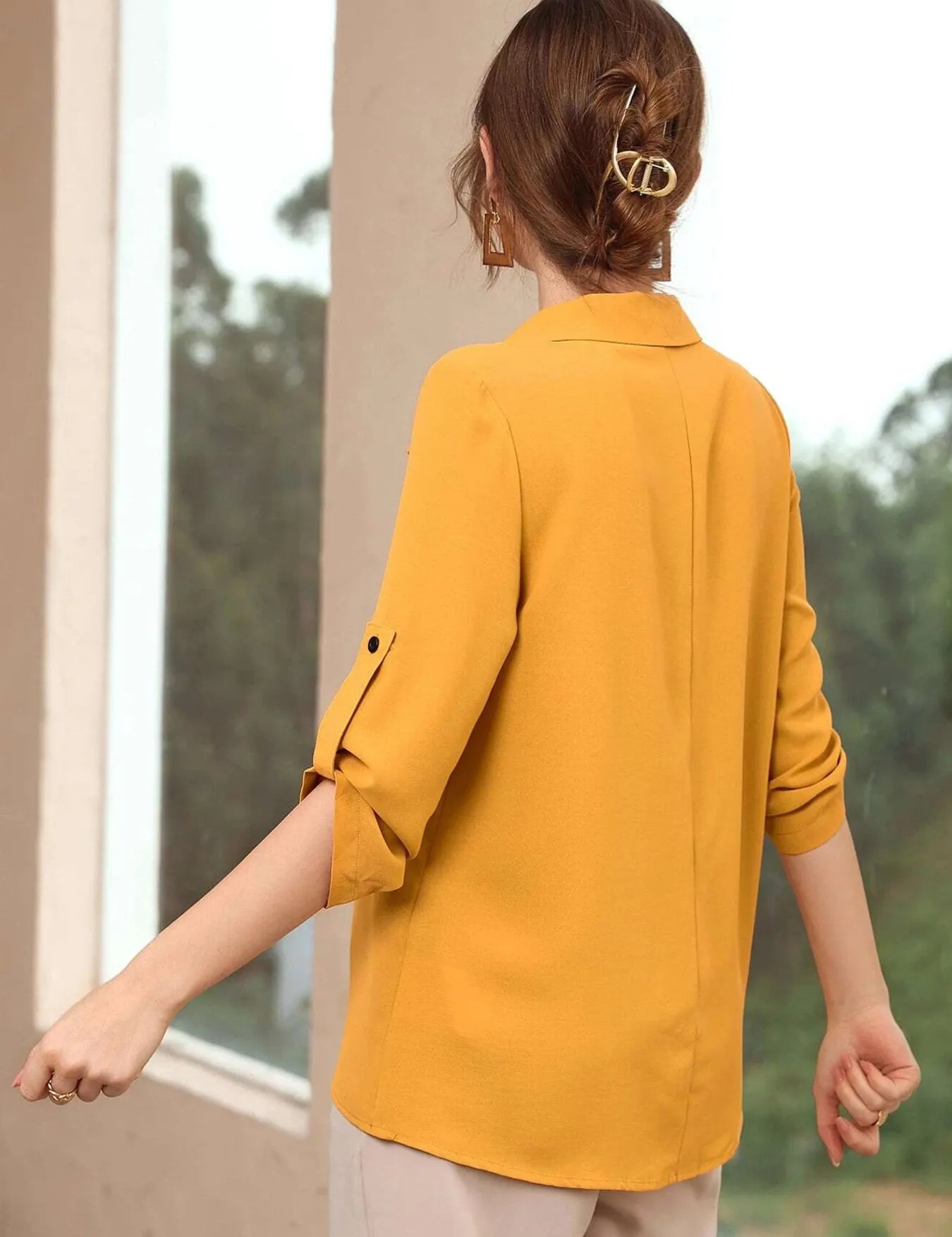 Collared Neck Half Sleeve Blouse | Blouses Daverri Fashions