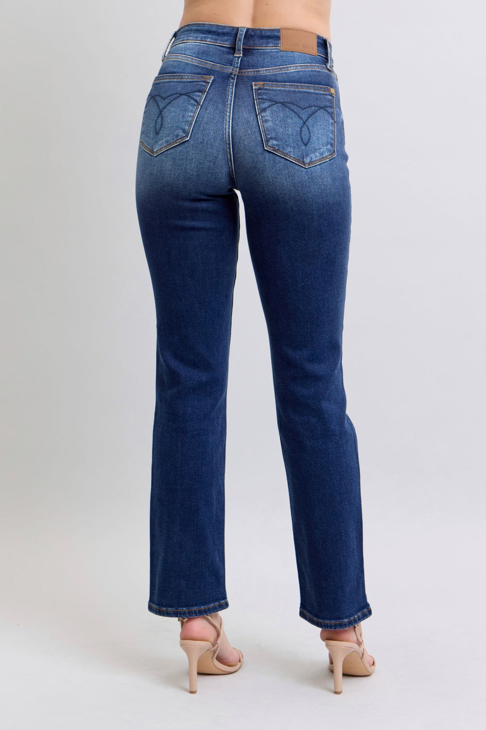 Judy Blue Full Size Washed Straight Leg Jeans with Pockets Bottoms