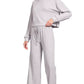 Ribbed Drawstring Lounge Pants Heather Grey - DAVERRI FASHIONS