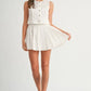 MABLE Eyelet Lace Top and Mini Skirt Set Outfit Sets