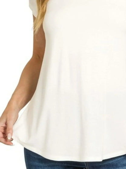 Zenana Flowy Round Hem Rayon Short Sleeve T-Shirt - DAVERRI FASHIONS