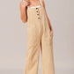 BiBi Washed Denim Buttoned Overall Jumpsuit OATMEAL Jumpsuits
