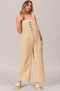 BiBi Washed Denim Buttoned Overall Jumpsuit - DAVERRI FASHIONS