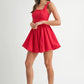MABLE Poplin Square Neckline Bubble Mini Dress