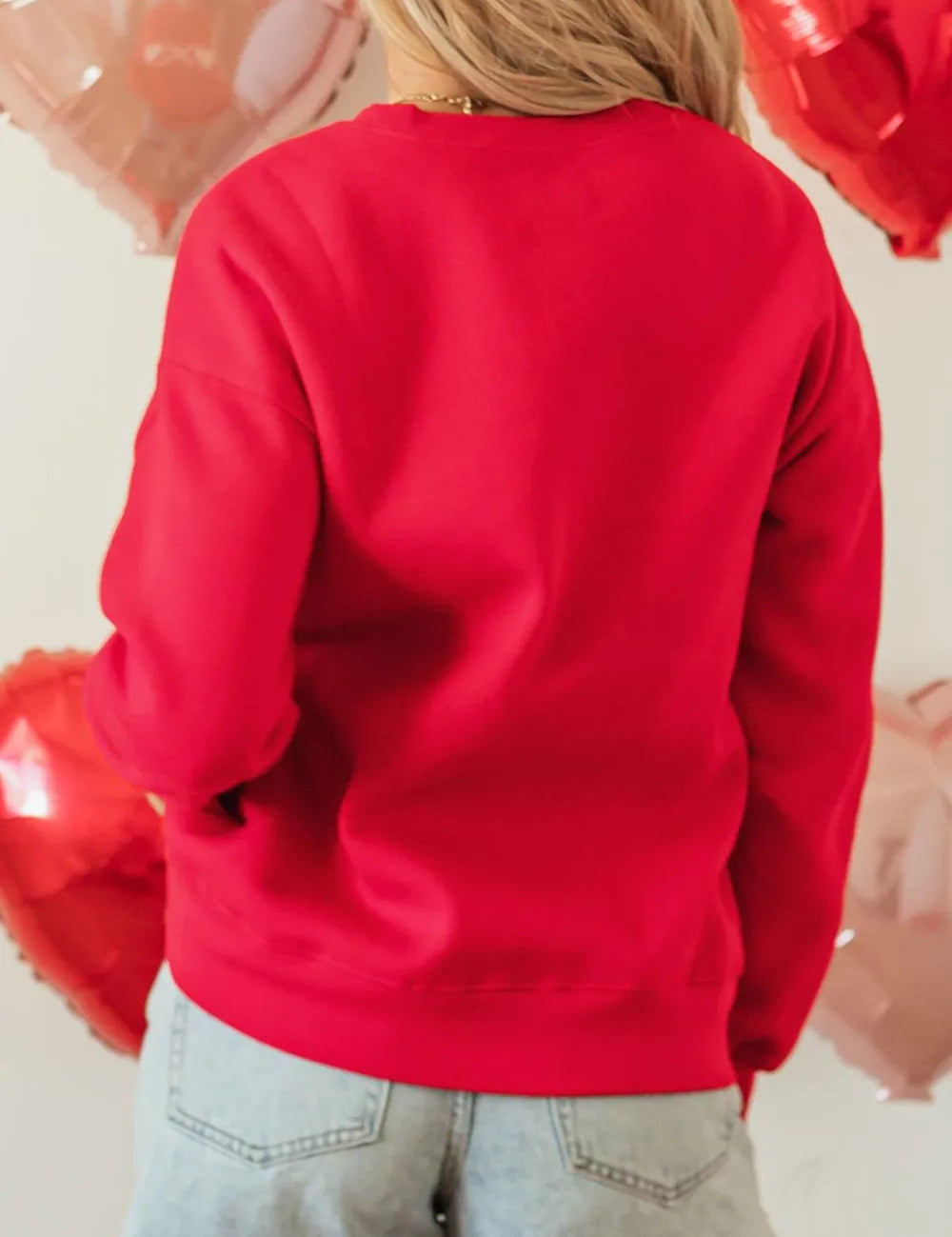 Valentine’s Day XOXO Round Neck Drop Shoulder Sweatshirt | Sweatshirts Daverri Fashions