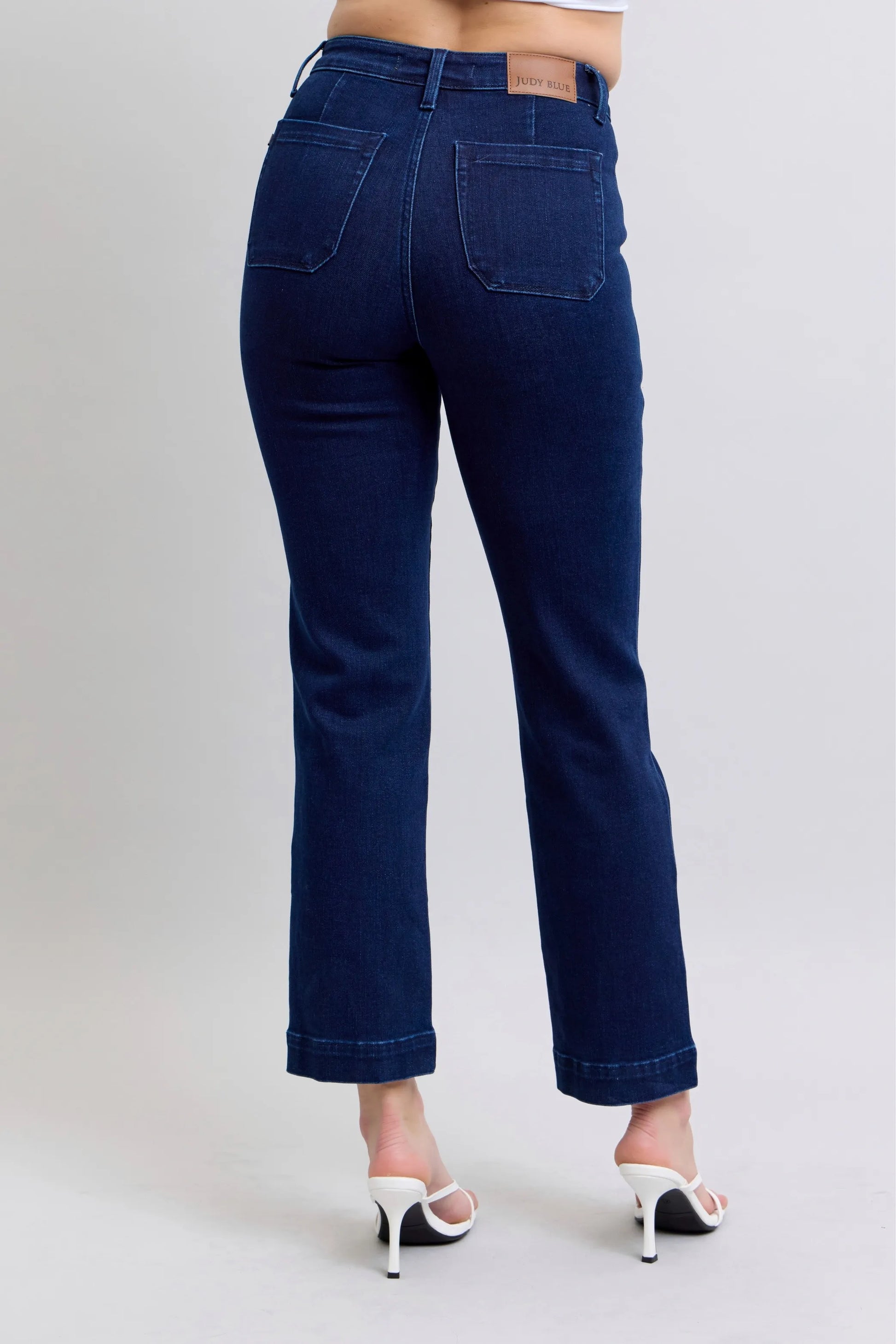 Judy Blue Full Size Hw Work Wear Knee Patch Straight Jeans Plus Size Jeans