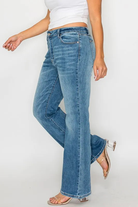 bytos Full Size Cat's Whiskers Mid Rise Bootcut Jeans | Jeans Daverri Fashions
