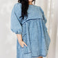 HEYSON Full Size Oversized Denim Babydoll Dress Babydoll Dresses