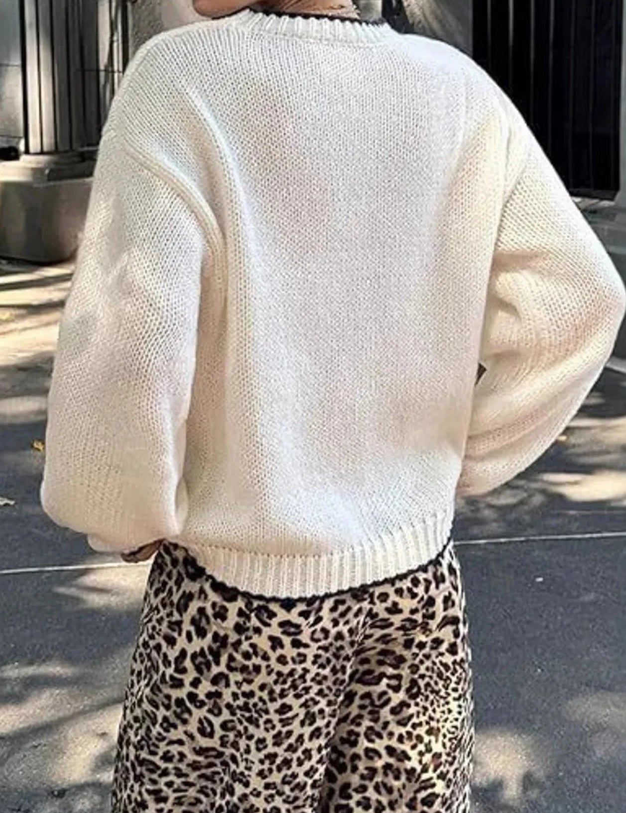 Full Size Lobster Contrast Trim Round Neck Sweater Plus Size | Sweaters Daverri Fashions