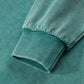 Teal mineral wash women’s half zip baggy hoodie with kangaroo pocket