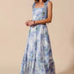 SO ME Floral Print Flowy Maxi Dress with Lace Ribbon Tie