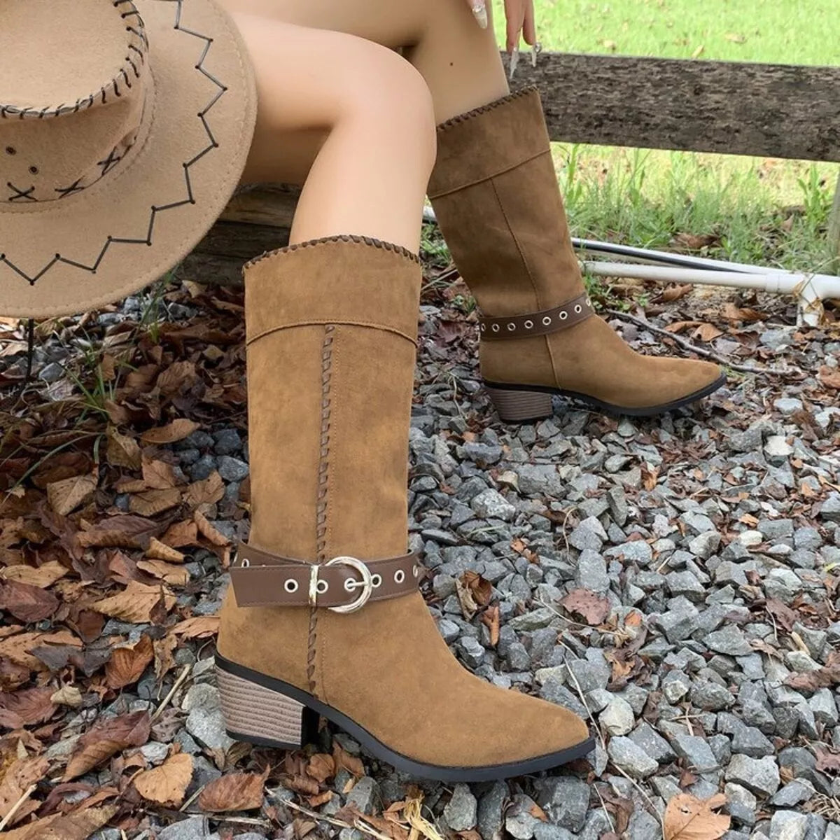Point Toe Block Heels Boots | Boots Daverri Fashions