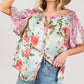 SAGE+FIG Plus Size Floral Mineral Wash French Terry Button Up Shirt