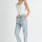 MABLE Pleated Front Detail Straight Jeans Jeans