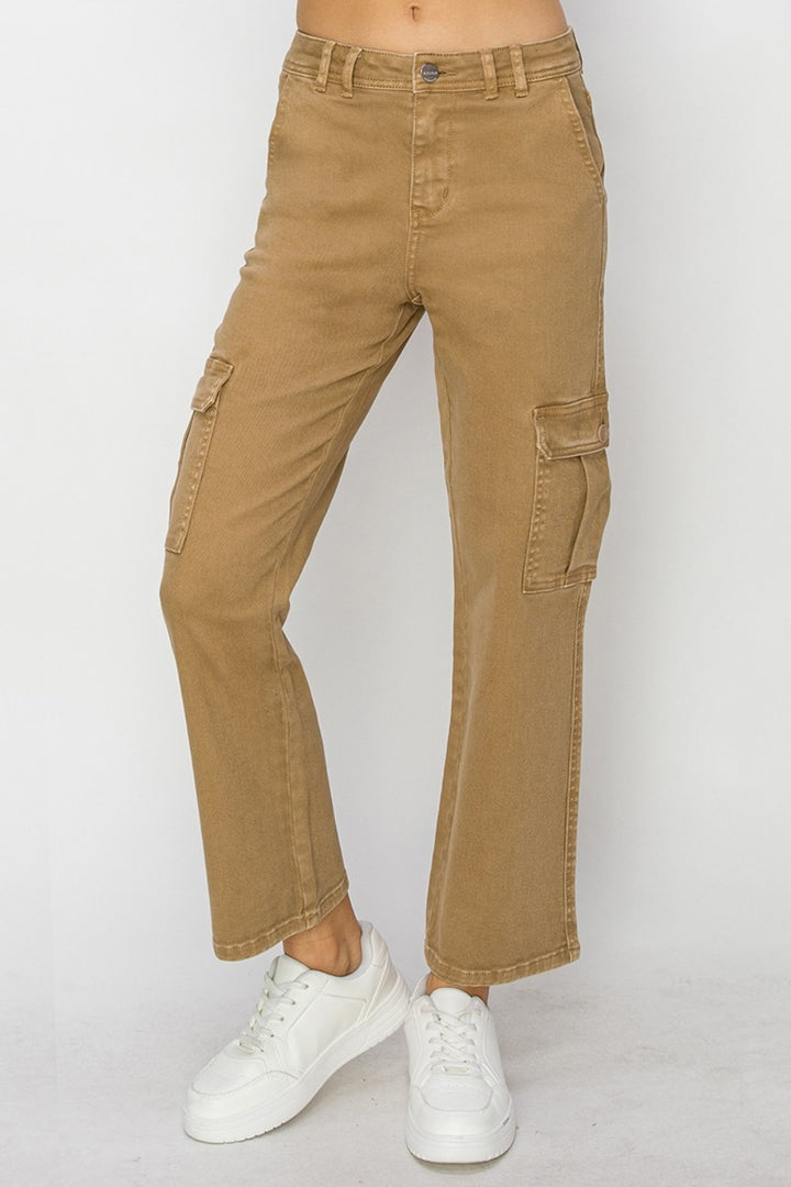 Risen Full Size High Rise Cargo Jeans Cargo Jeans