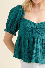 And The Why Lovely Textured and Smocked Top | Tops Daverri Fashions