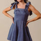 SO ME Fit and Flare Washed Gameday Dress