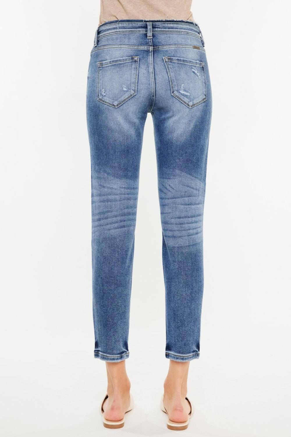 Kancan High Rise Distressed Mom Jeans | Jeans Daverri Fashions