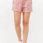 And The Why Plaid Print Smocked Detail Casual Shorts