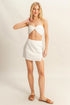 HYFVE Off White Ruched Bra Top and Mini Skirt Set OFF WHITE Skirt Sets