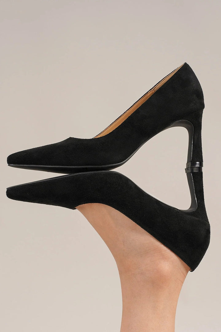 Beast Fashion Faux Suede Point Toe Pumps Footwear