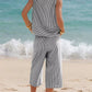Daverri black and white striped sleeveless top and cropped pants set