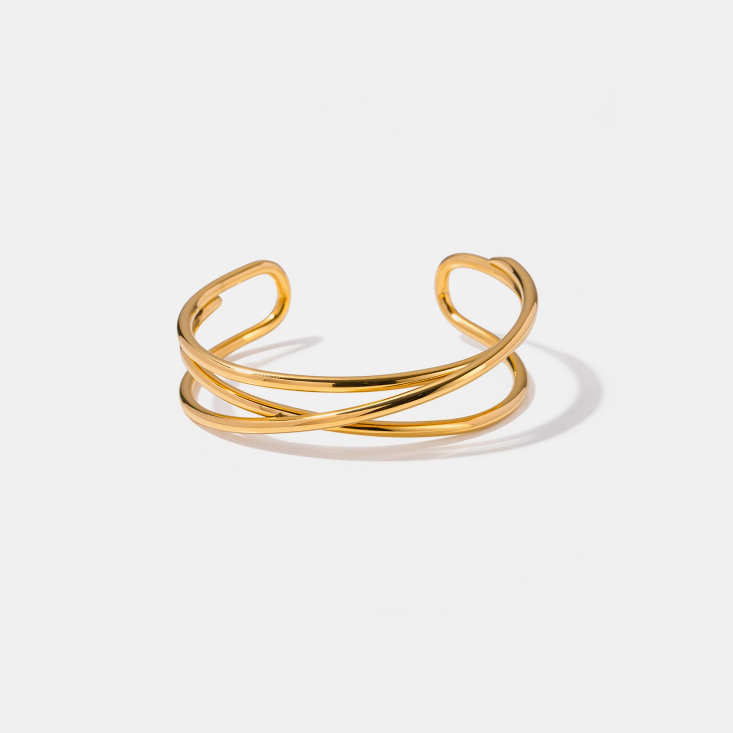 Gold One Size Minimalist Stainless Steel Cuff Bracelet | Bracelets Daverri Fashions