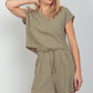 VERY J Woven Cropped Top & Waist Tie Shorts Set Short Sets
