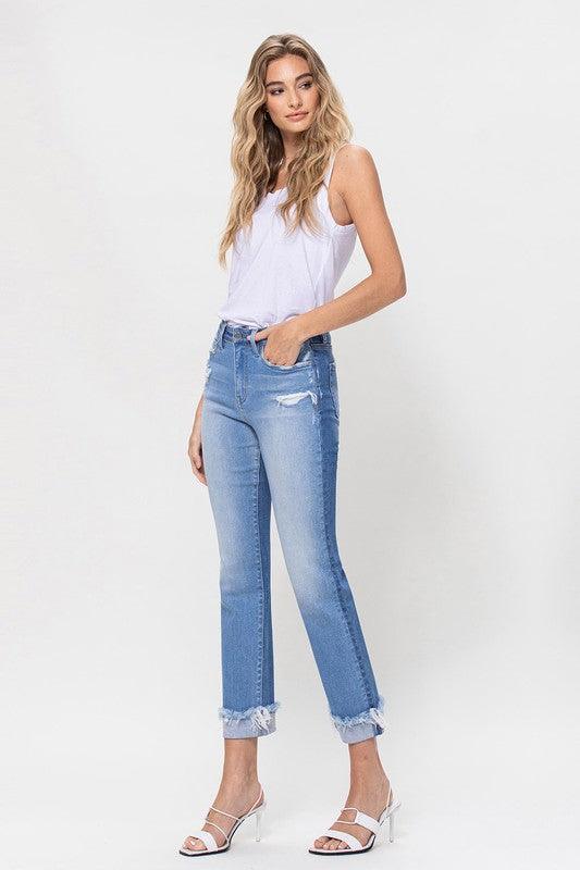 High Rise Ankle Straight Plus Jeans