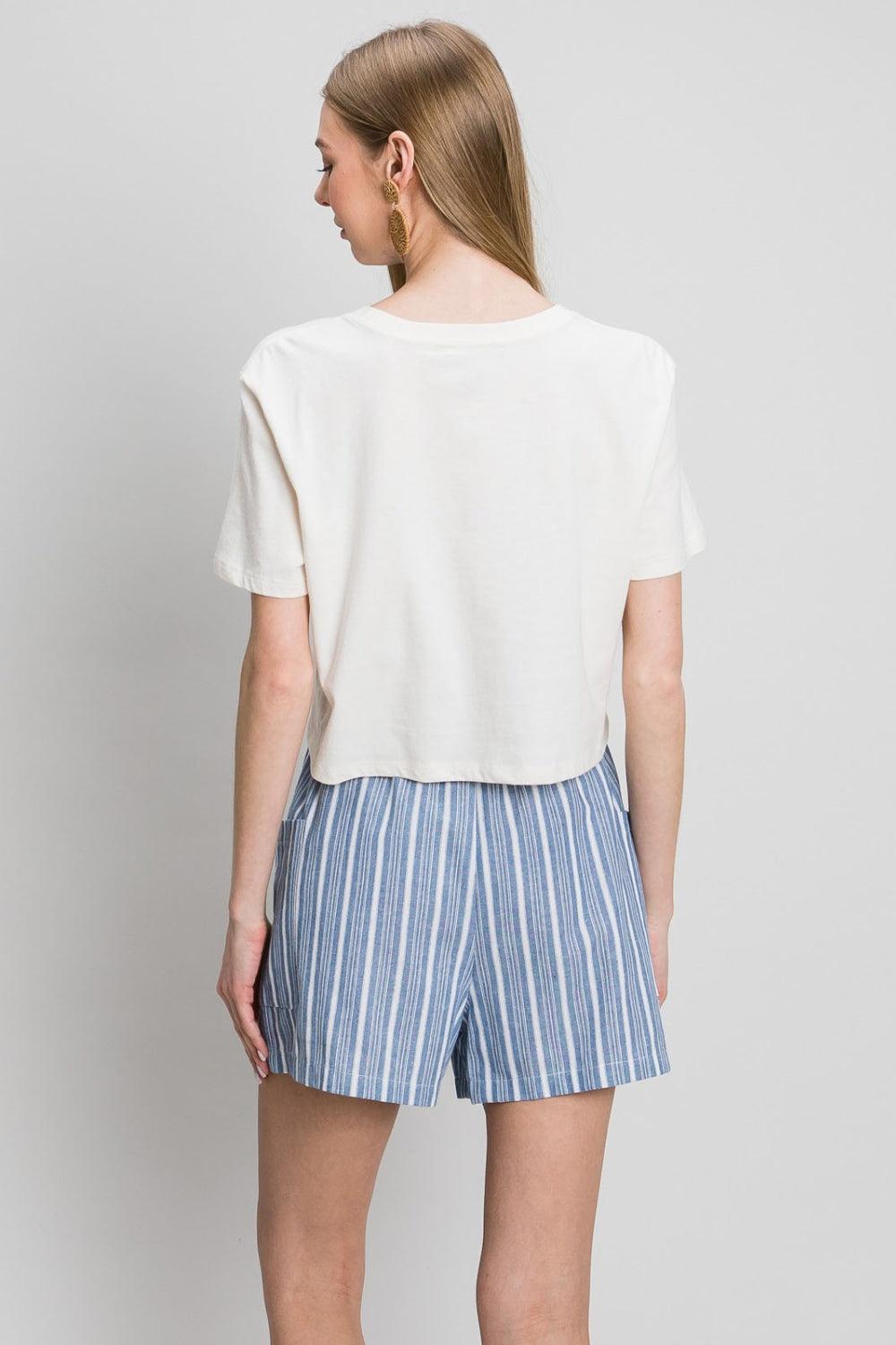 Cotton Bleu by Nu Label Yarn Dye Striped Shorts Shorts