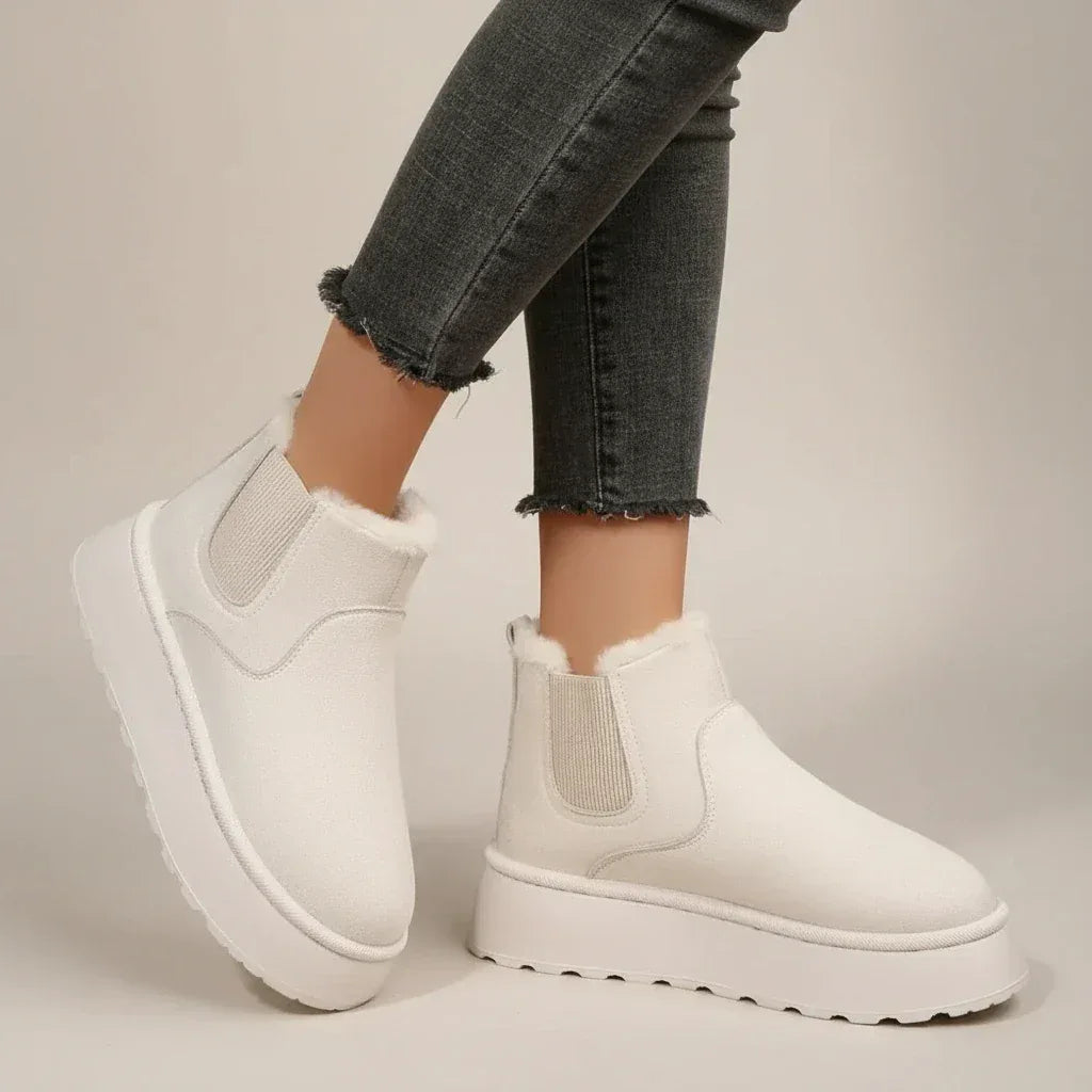 Round Toe Platform Ankle Boots - DAVERRI FASHIONS