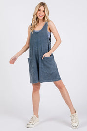 Mittoshop Low Scoop Neck Tank Washed French Terry Romper | Rompers Daverri Fashions