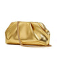 Ruched Shoulder Bag with Chain Strap - DAVERRI FASHIONS