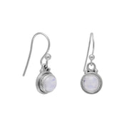 Round Moonstone French Wire Earrings Default Title Earrings