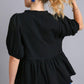 Umgee Full Size Cotton Gauze Floral Embroidery Babydoll Blouse Plus Size Blouses