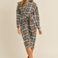 Mable Plaid Flannel Front Tie Button Down Shirt Dress Midi Dresses