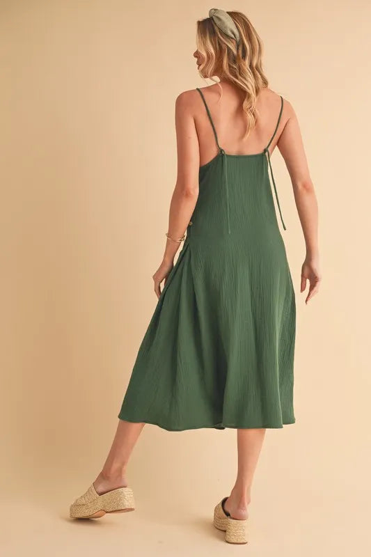 Aemi+Co Side Button Midi Cami Dress | Cami Dresses Daverri Fashions